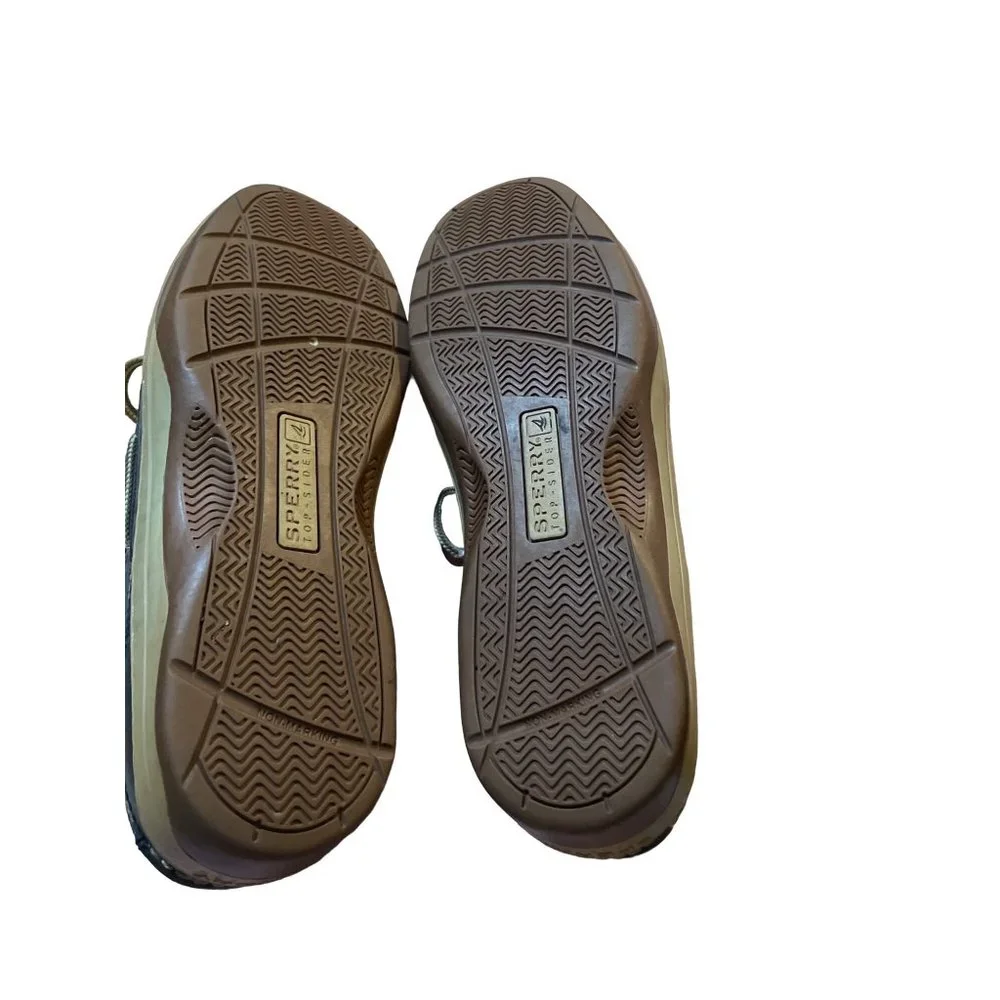 Sperry Top Slider grey leather boat shoe size 10 0770743